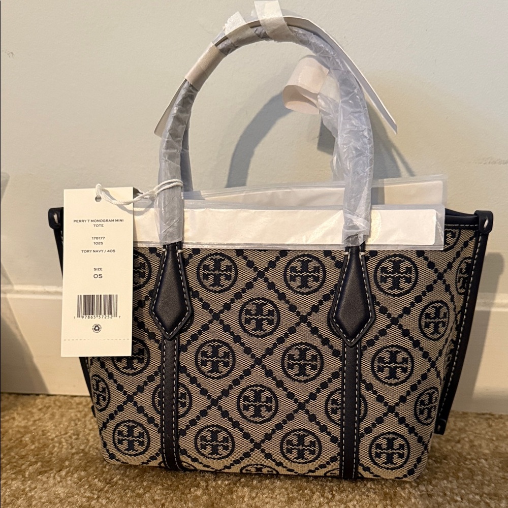 Tory Burch Black and Tan Tote Bag